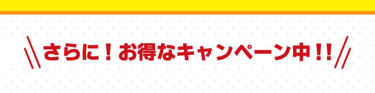 さらに！おトクなキャンペーン中！！